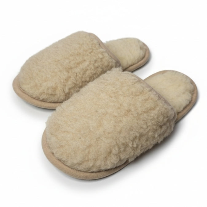 Beige Australian Merino Wool Slippers