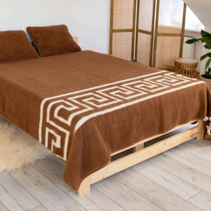Greca Camel Wool Blanket