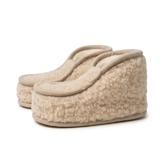 Mona Merino Wool Slippers, Home, Beige
